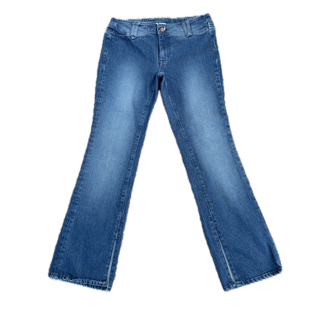 Free People We the Free Emmy Flare Jeans Side Slit Hem High Waist Size 28